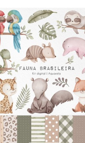 Kit Digital - Fauna Brasileira Aquarela
