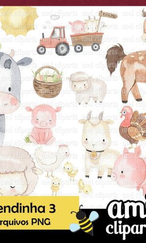 Kit Digital Fazendinha aquarela #03