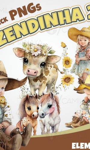 Kit Digital Fazendinha Aquarela 28 (pague 1 Leve 3)