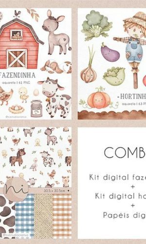 Kit Imagens Fazendinha Aquarela