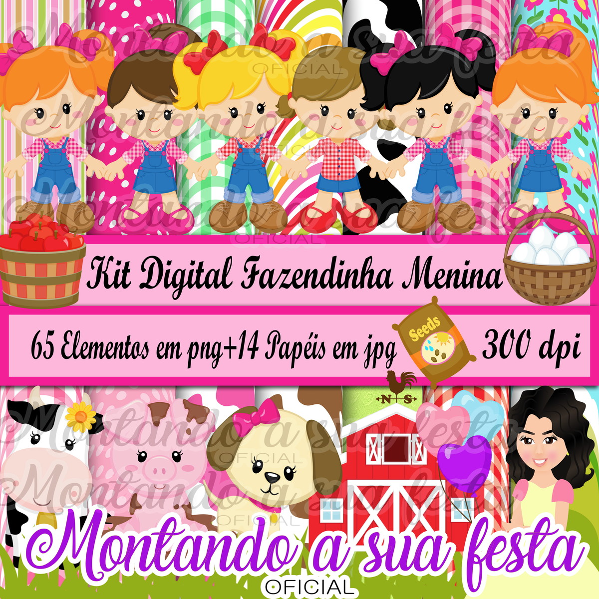 Kit Digital Fazendinha Menina