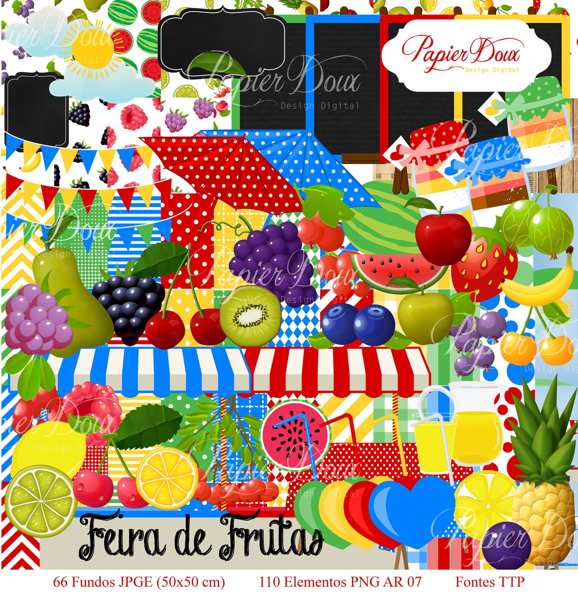 Mega Kit Digital Feirinha de Frutas - Imagem 2