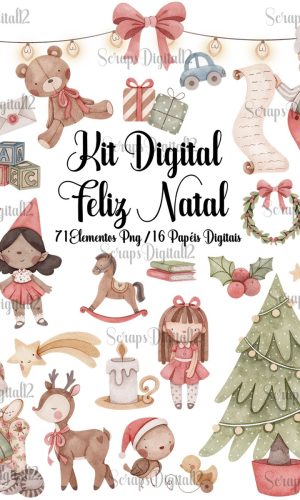 Kit Digital - Feliz Natal Aquarela