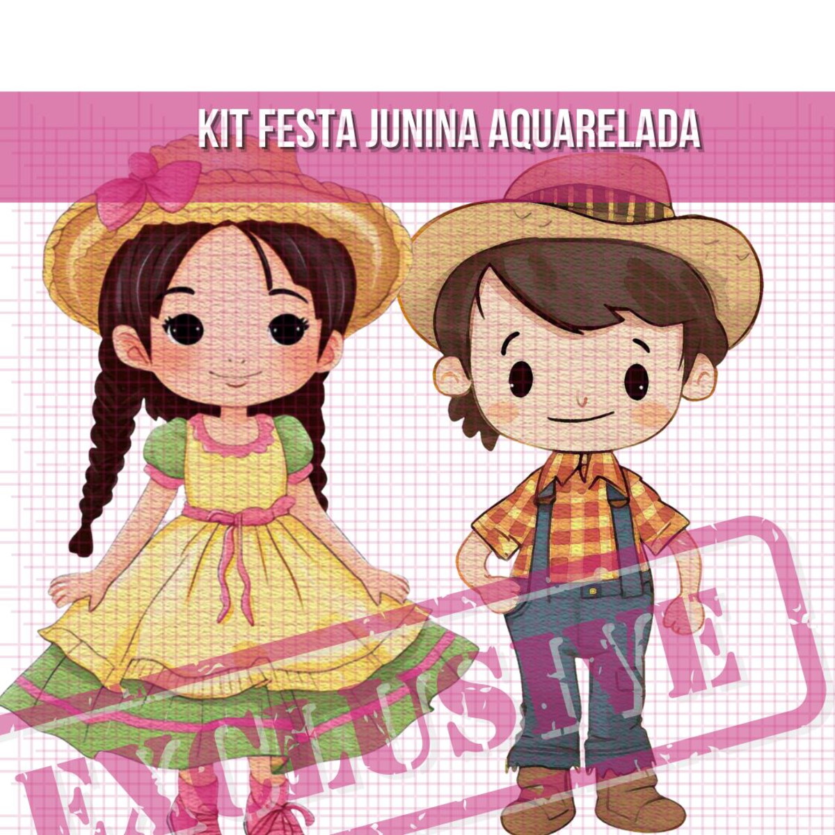 Kit Digital Festa Junina Aquarela Exclusivo - Imagem 2