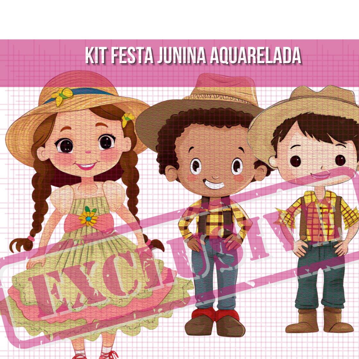 Kit Digital Festa Junina Aquarela Exclusivo - Imagem 4