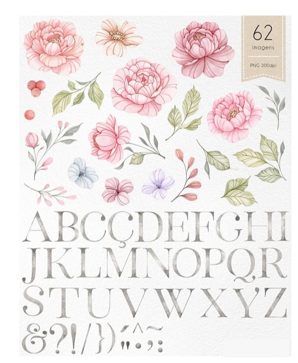 Kit Digital Floral Aquarela - Imagem 3