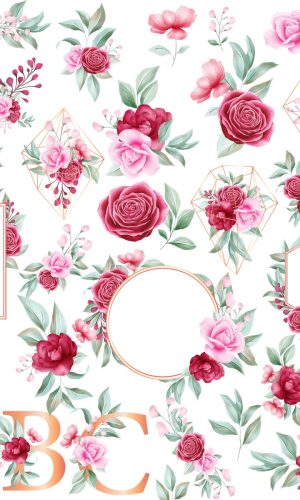 Kit Digital Floral Aquarela
