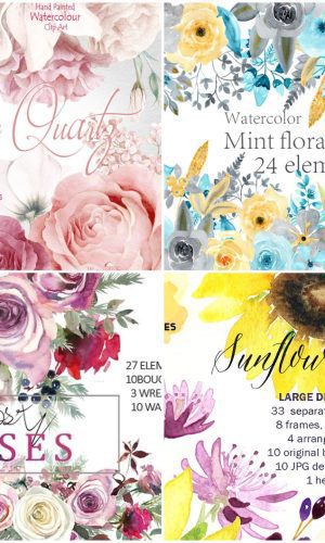Kit Digital Floral Aquarela 04