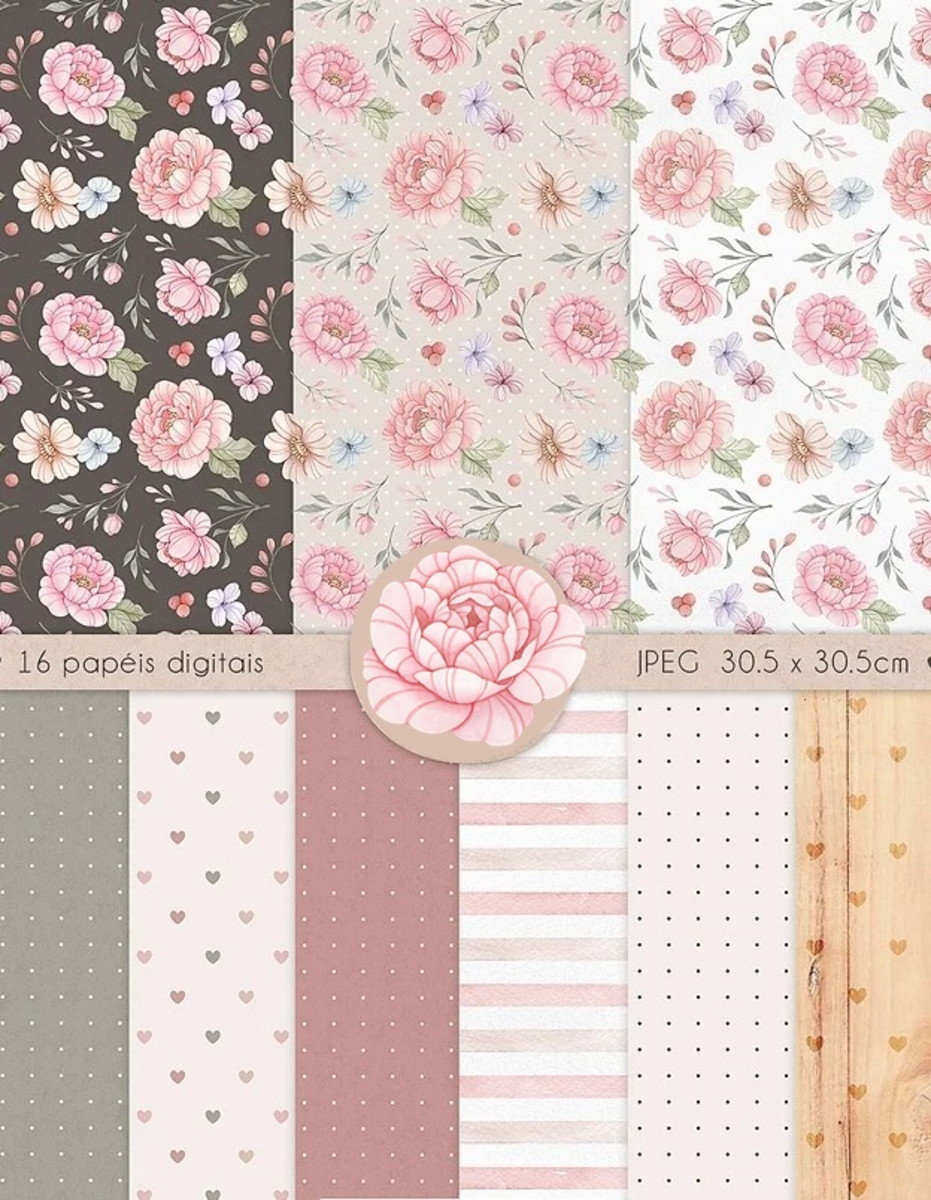 Kit Digital Floral Aquarela - Imagem 2