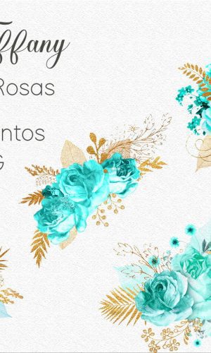 Kit Digital - Flores Azul / Floral Azul