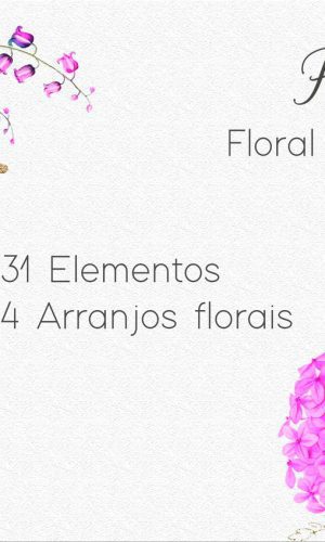 Kit Digital - Flores Fúcsia / Floral Fúcsia - Fúchsia