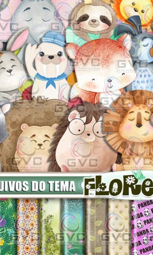 Kit Digital Floresta Encantada Aquarela