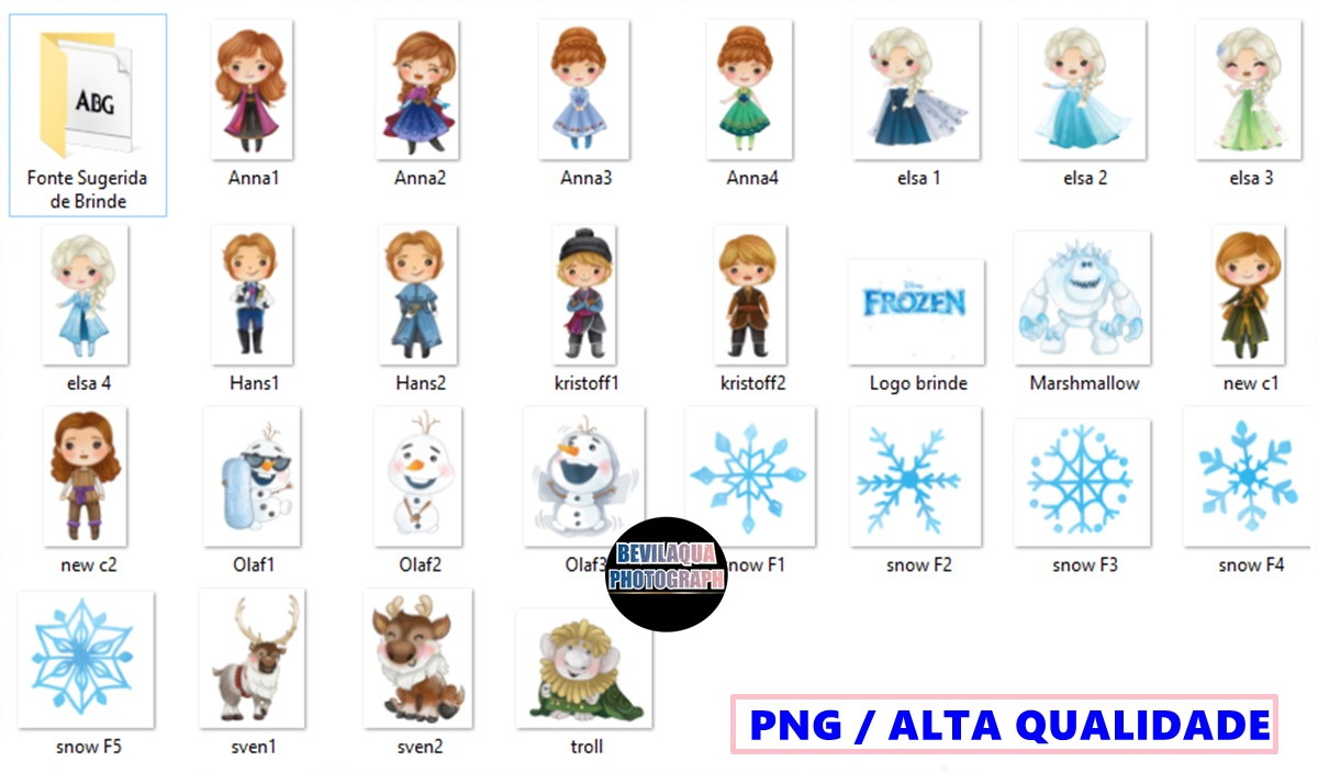 Kit Digital Frozen Aquarela - Imagem 2