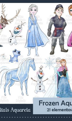 Kit Digital Frozen Aquarela
