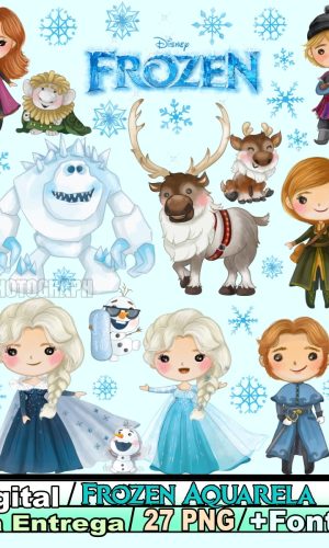 Kit Digital Frozen Aquarela