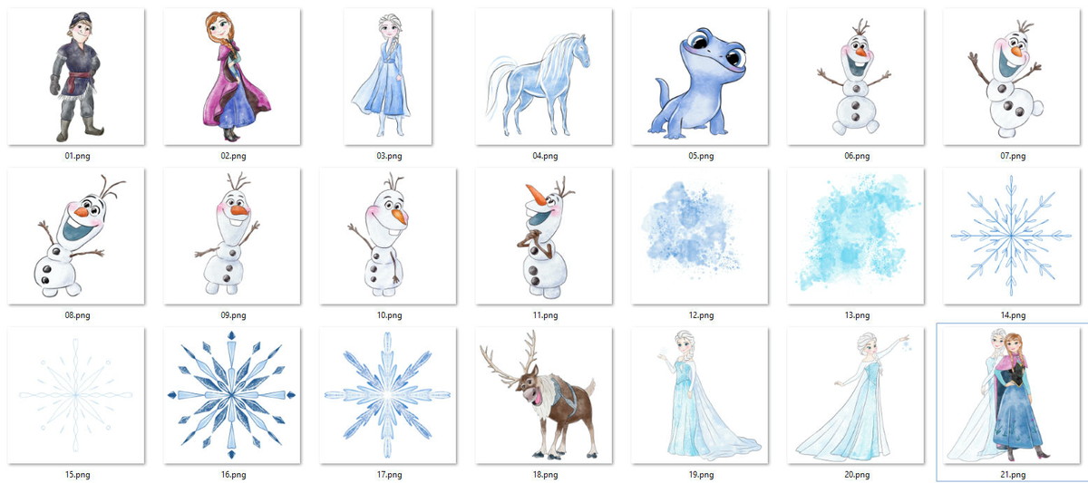 Kit Digital Frozen Aquarela - Imagem 3