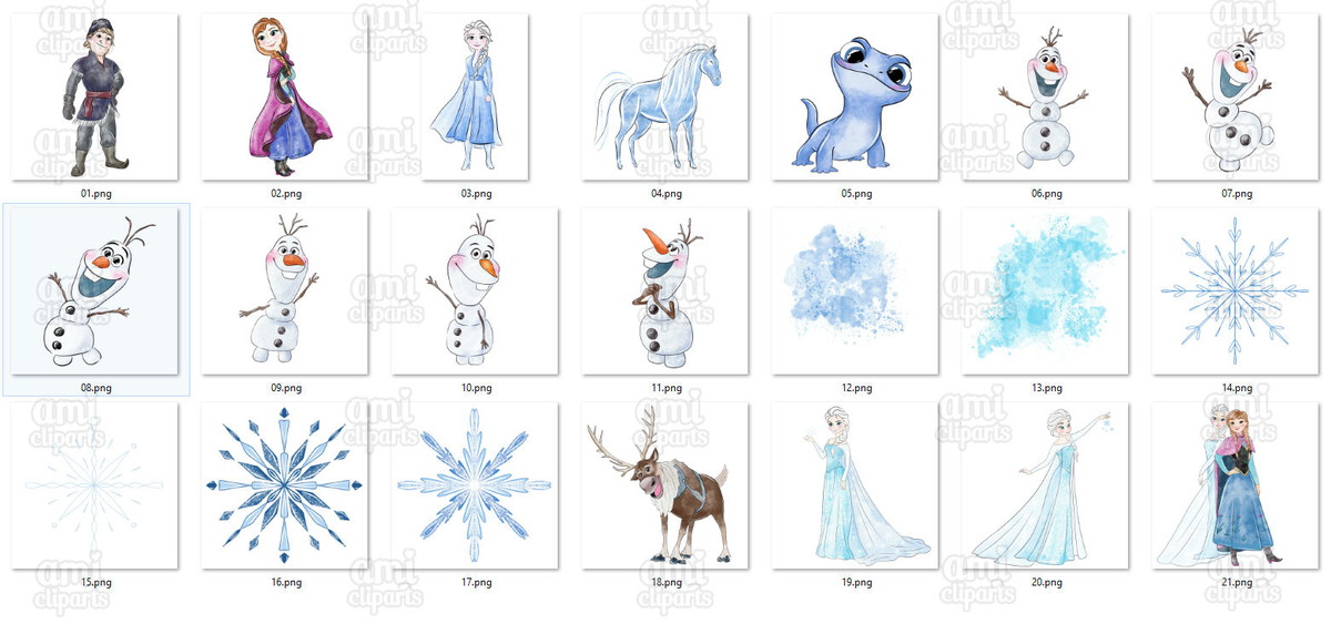 Kit Digital Frozen Aquarela - Imagem 2