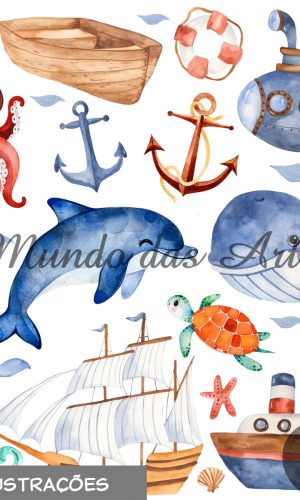 Kit Digital Fundo do Mar + 2 Kits de Brinde!!!
