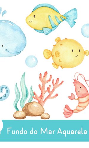 Kit Digital - Fundo do Mar Aquarela 08
