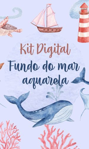 Kit Digital Fundo do Mar Aquarela