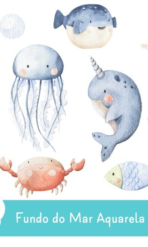Kit Digital - Fundo do Mar Aquarela 02