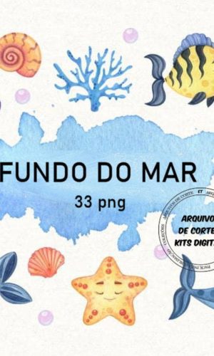 #034 Kit Digital Fundo do Mar Aquarela