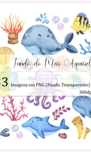 Kit Digital - Fundo do Mar Aquarela