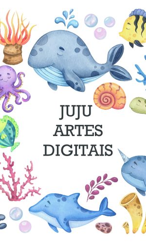 Kit Digital - Fundo do Mar Aquarela (png+vetor)