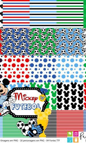 Kit Digital Futebol Mickey