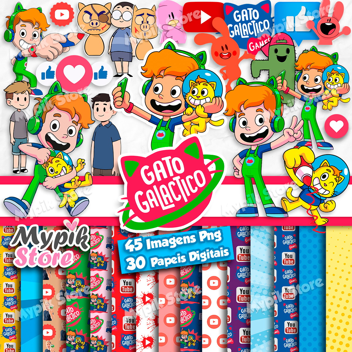 Kit Digital Gato Galáctico