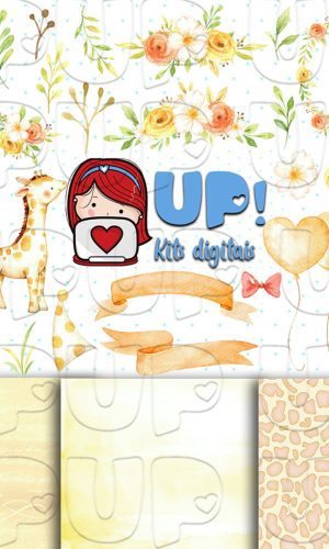 Kit Digital Girafinha Aquarelado