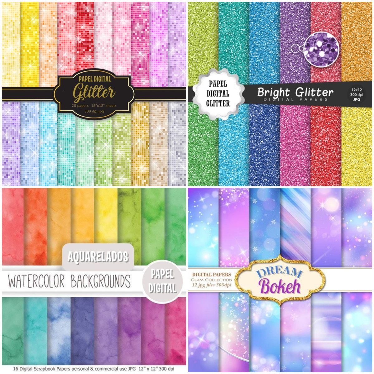 KIT DIGITAL GLITTER, AQUARELA E SONHO - Imagem 2