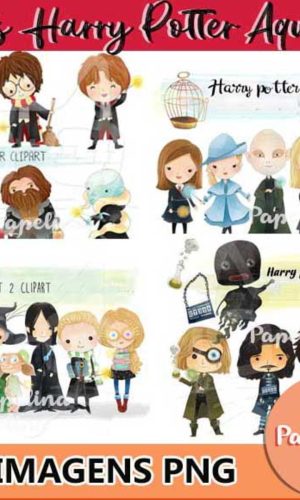 Kit Digital Harry Potter Aquarela (4 Kits)