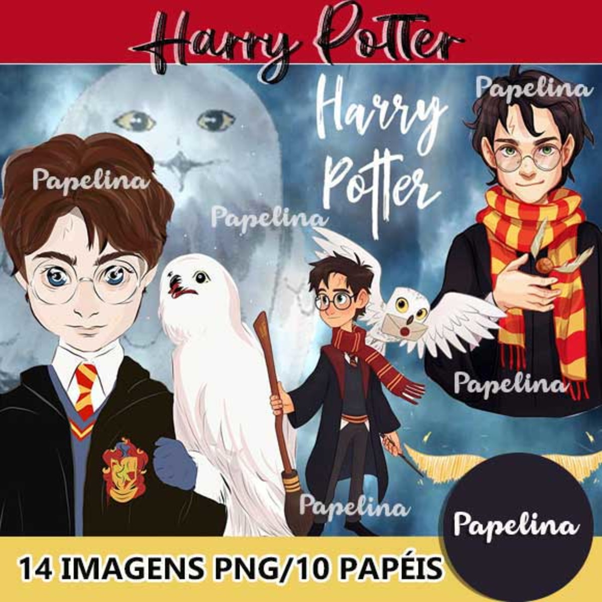 Kit Digital Harry Potter Aquarela