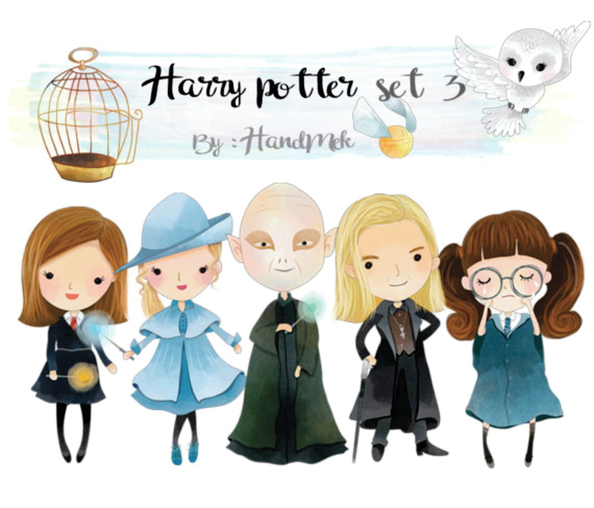 Kit digital Harry Potter aquarelado