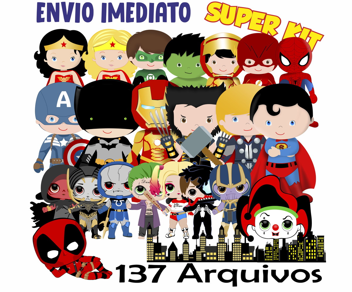 Kit Digital Heróis e Vilões