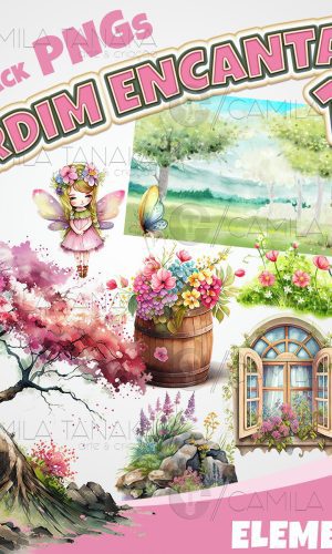 Kit Digital Jardim Encantado Aquarela 16 (pague 1 Leve 3)