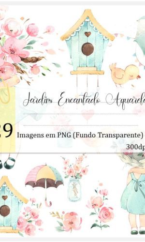 Kit Digital - Jardim Encantado Aquarela (Mia e Lola)