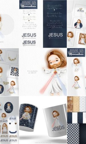 Kit Digital Jesus Misericordioso-aquarelado/+20kits Cod:9941