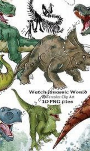 Kit Digital Jurassic World Aquarela