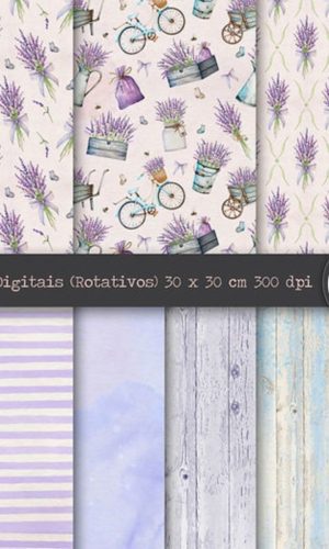 Kit Digital Lavanda Aquarela