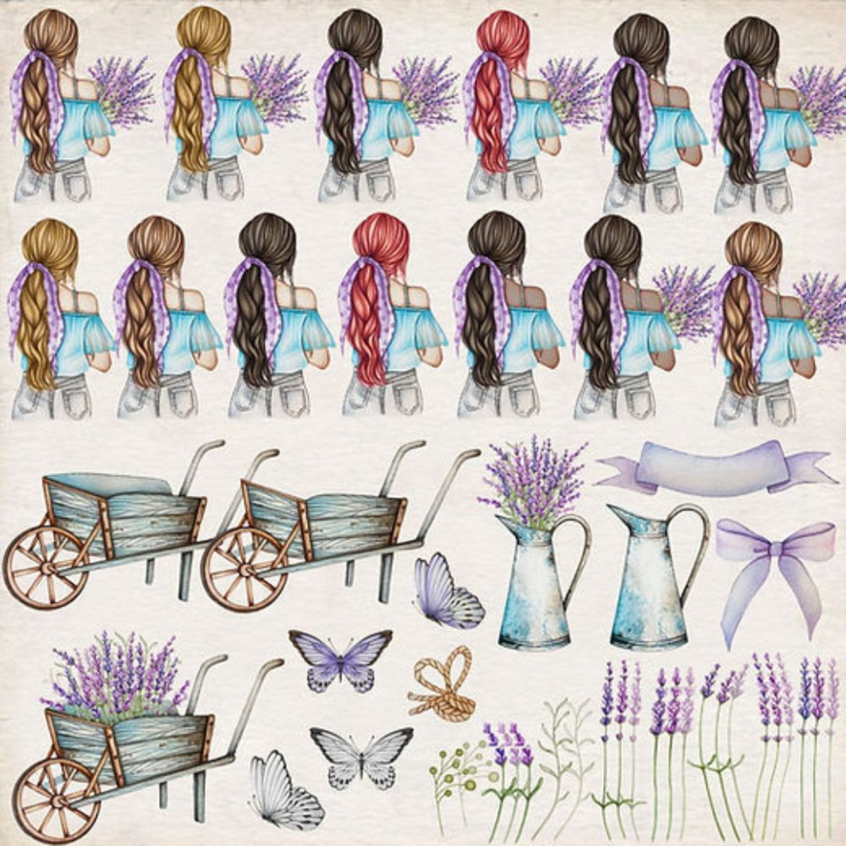 Kit Digital Lavanda Aquarela - Imagem 2