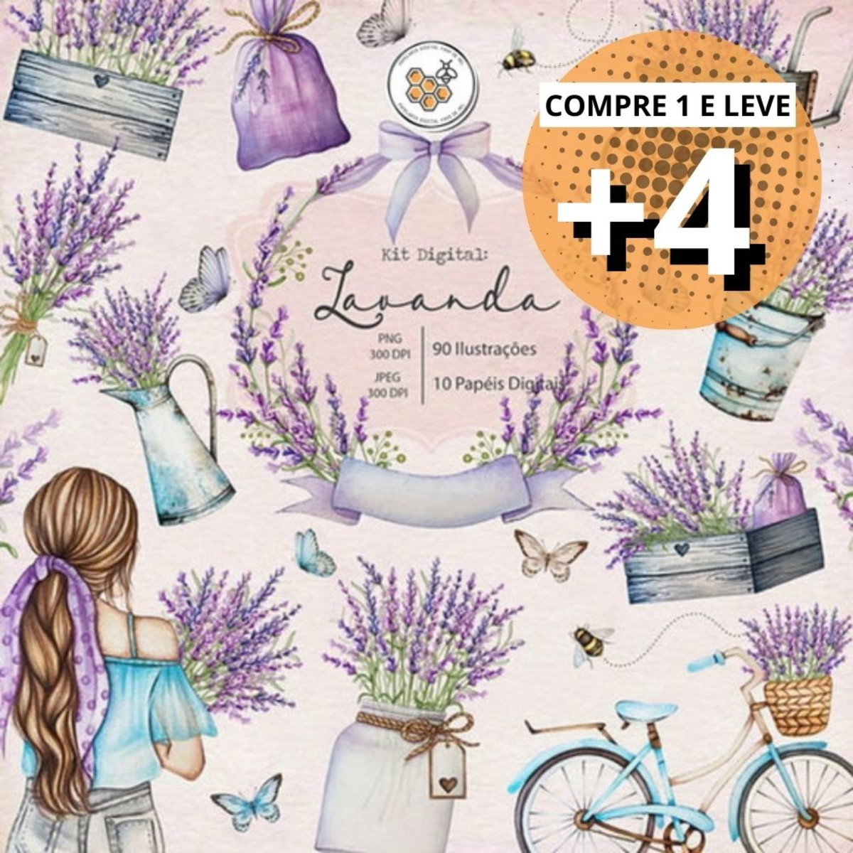Kit Digital Lavanda Aquarela - Imagem 4