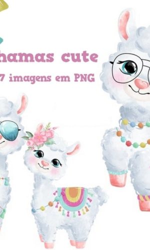 kit digital lhama cute