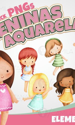 Kit Digital Menina Aquarela 3 (pague 1 Leve 3)