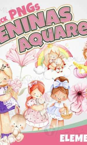 Kit Digital Menina Aquarela (pague 1 Leve 3)