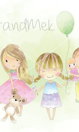 Kit digital Menina fofa aquarela (pague 1, leve+2)