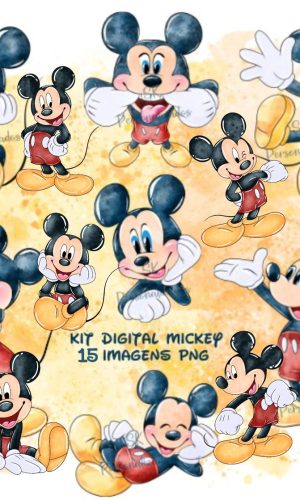 Kit Digital Mickey Aquarela #992#