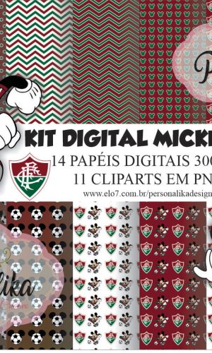 Kit Digital Mickey E Minnie Fluminense