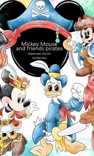 Kit Digital - Mickey Pirata Aquarela